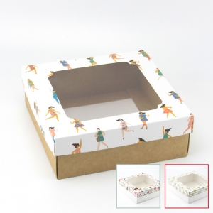 Коробка для подарка 20*20*7 с окном